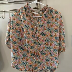 Doen Rose Top in Ladybird Cream floral
